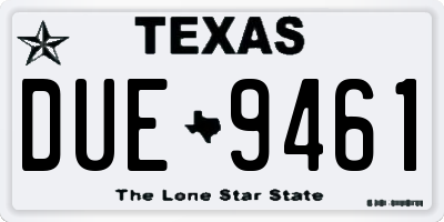 TX license plate DUE9461