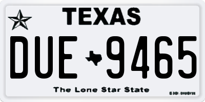 TX license plate DUE9465