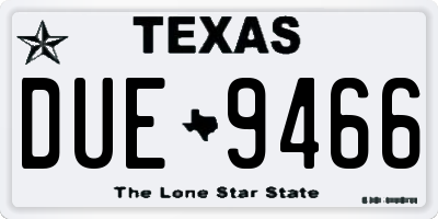 TX license plate DUE9466