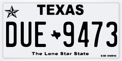 TX license plate DUE9473