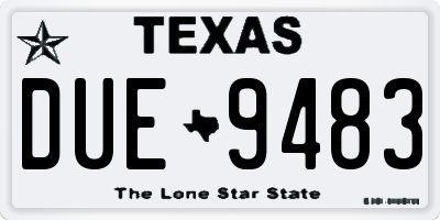 TX license plate DUE9483