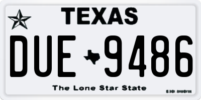 TX license plate DUE9486