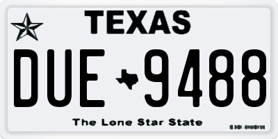 TX license plate DUE9488