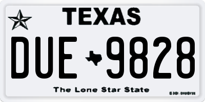 TX license plate DUE9828