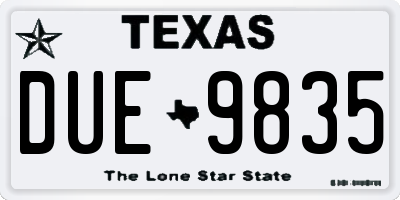 TX license plate DUE9835