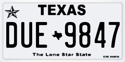 TX license plate DUE9847