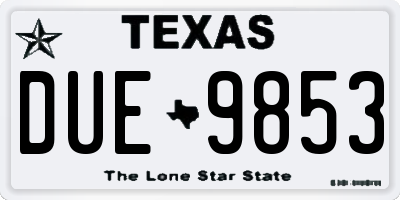 TX license plate DUE9853