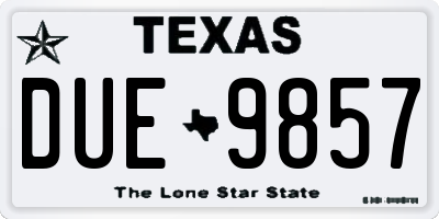 TX license plate DUE9857