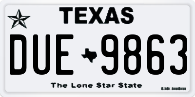 TX license plate DUE9863
