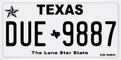TX license plate DUE9887