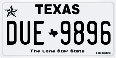 TX license plate DUE9896