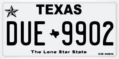TX license plate DUE9902