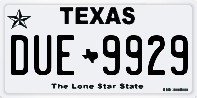 TX license plate DUE9929