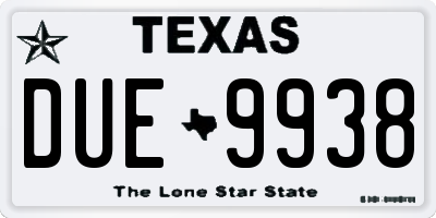 TX license plate DUE9938