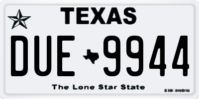 TX license plate DUE9944