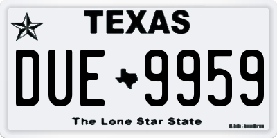 TX license plate DUE9959