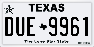 TX license plate DUE9961