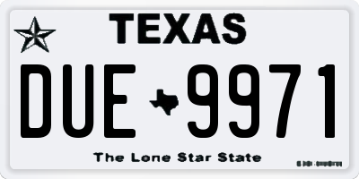 TX license plate DUE9971