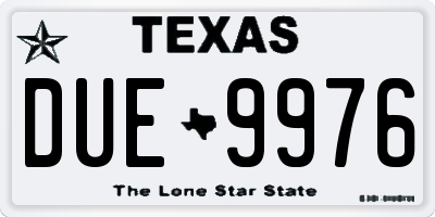 TX license plate DUE9976