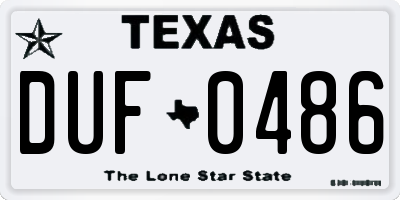 TX license plate DUF0486