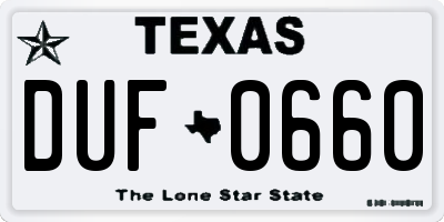 TX license plate DUF0660