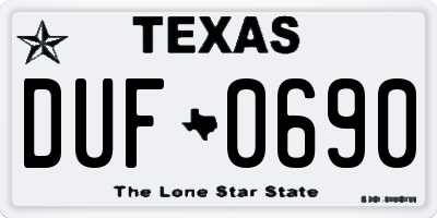 TX license plate DUF0690