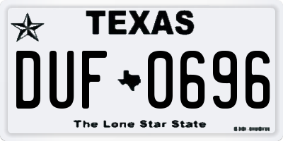 TX license plate DUF0696