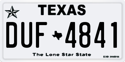TX license plate DUF4841