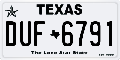 TX license plate DUF6791