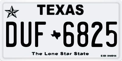 TX license plate DUF6825