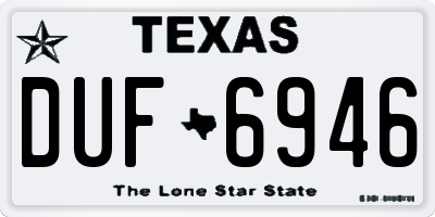 TX license plate DUF6946