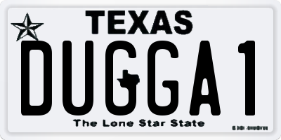 TX license plate DUGGA1