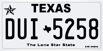 TX license plate DUI5258