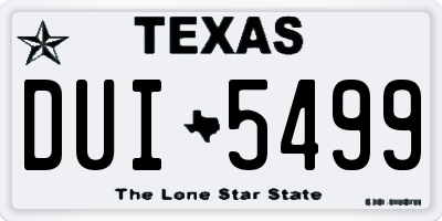 TX license plate DUI5499