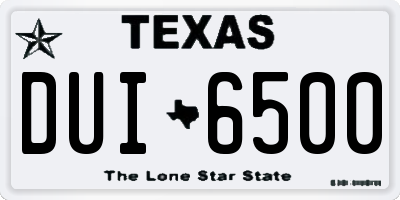 TX license plate DUI6500