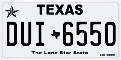 TX license plate DUI6550
