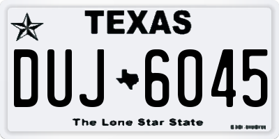 TX license plate DUJ6045