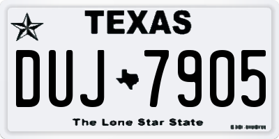TX license plate DUJ7905