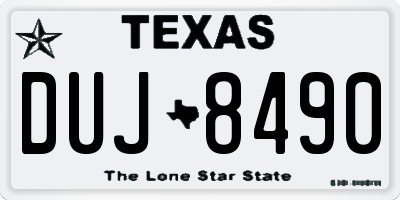 TX license plate DUJ8490