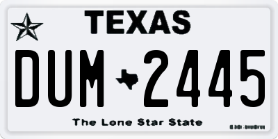TX license plate DUM2445