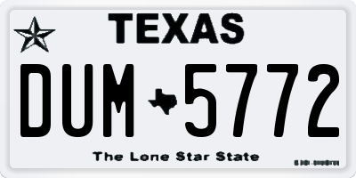 TX license plate DUM5772