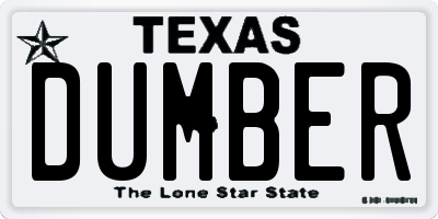 TX license plate DUMBER