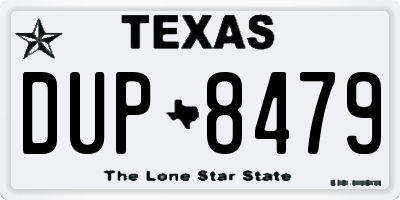 TX license plate DUP8479