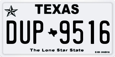 TX license plate DUP9516