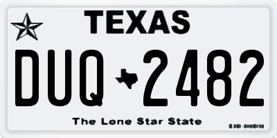 TX license plate DUQ2482