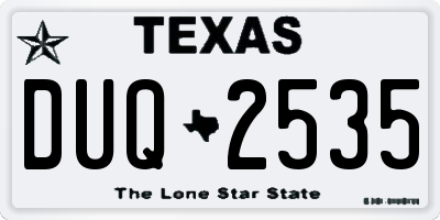 TX license plate DUQ2535