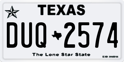 TX license plate DUQ2574