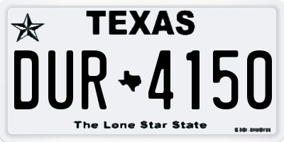 TX license plate DUR4150