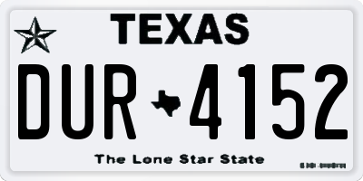 TX license plate DUR4152