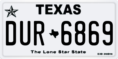 TX license plate DUR6869